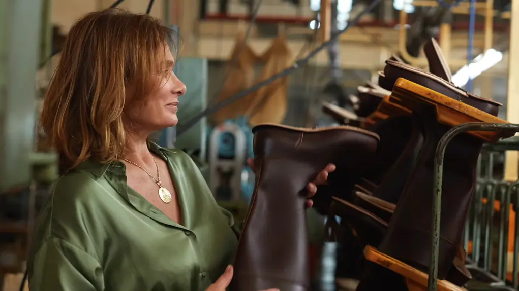 boots being made by lady