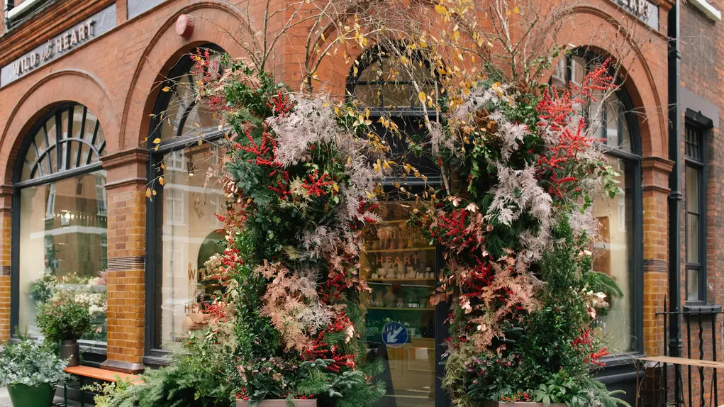 Wild at Heart exterior in Mayfair with a vibrant floral display