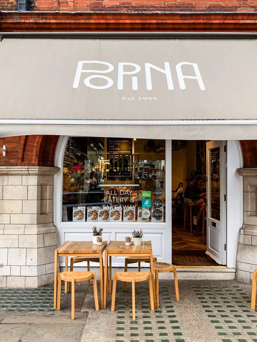 Storefront canopy outside Popina restaurant