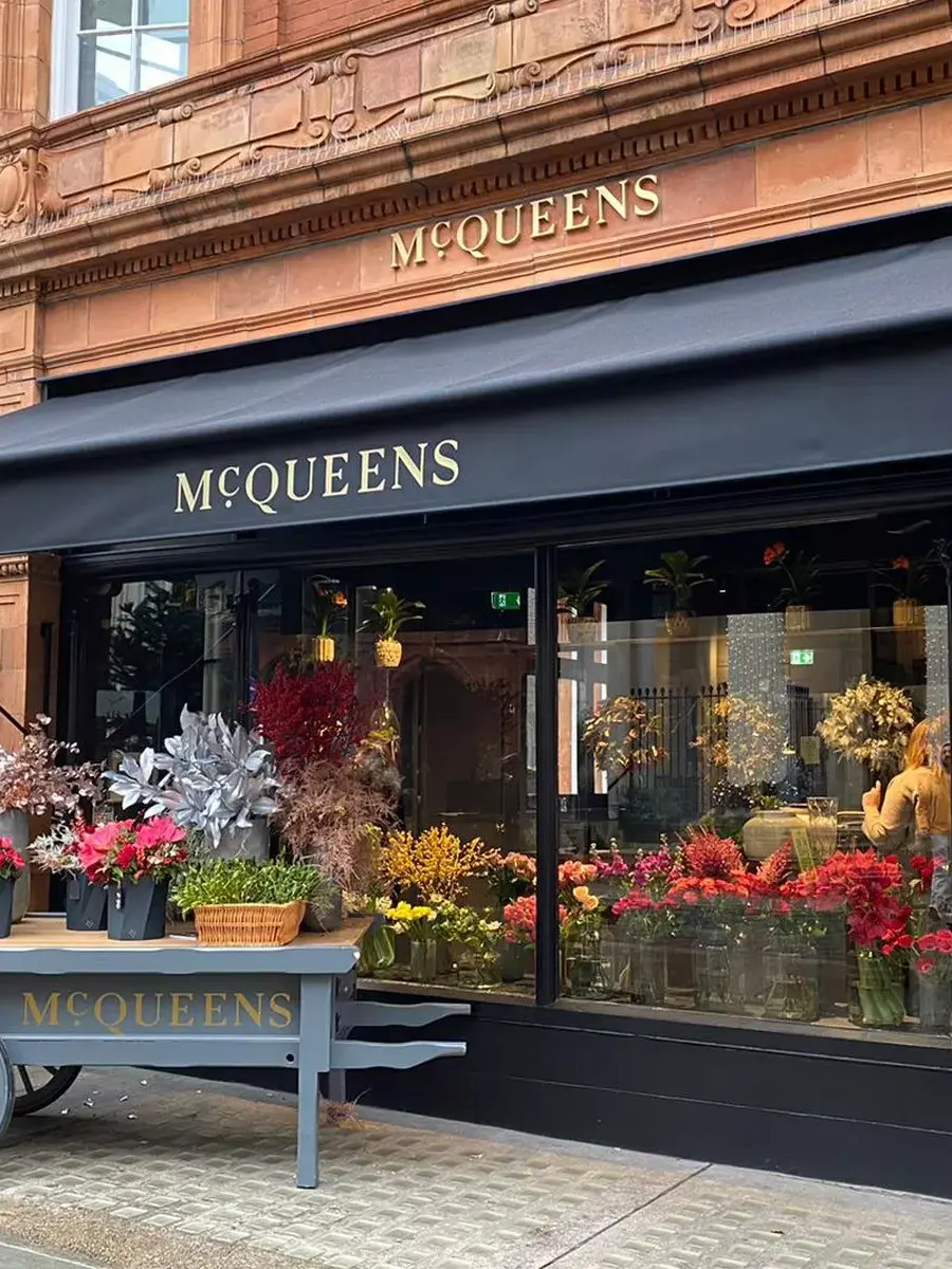 Exterior of McQueens in Mayfair