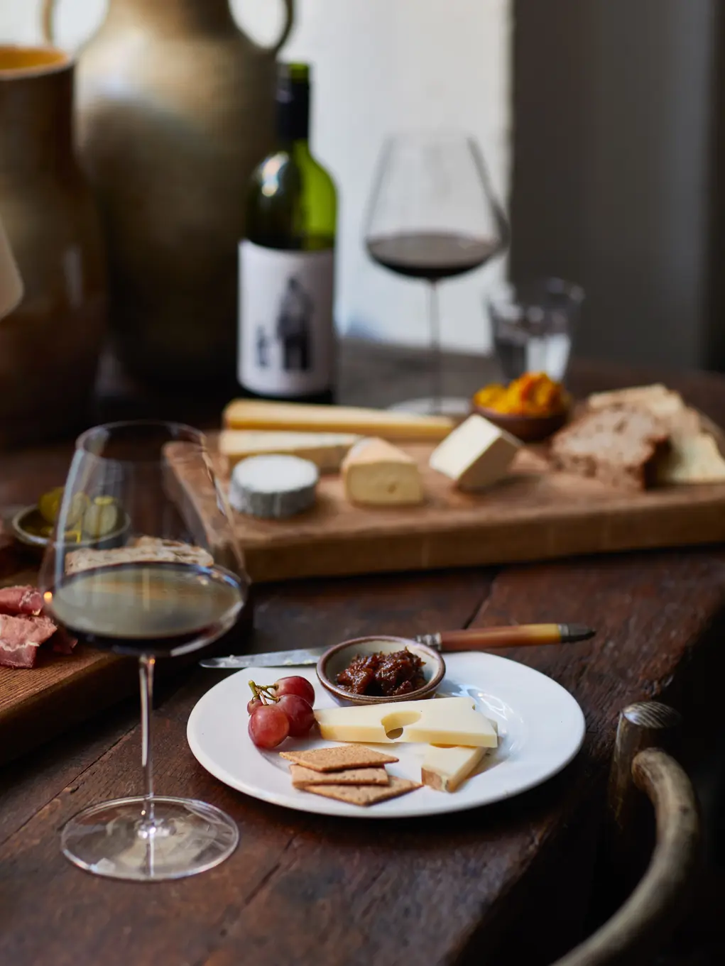 Farm Shop red wine and cheese