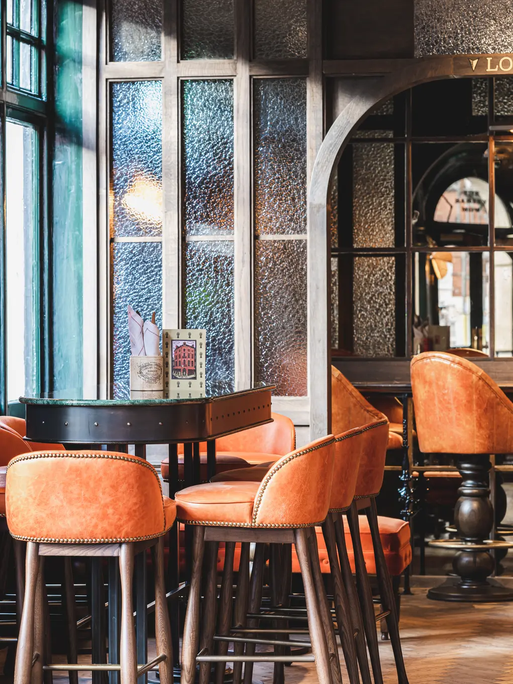 Seating area at the bar in The Barley Mow