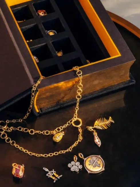 A box filled with charms