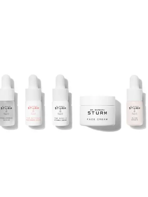 Five bottles of cosmetics