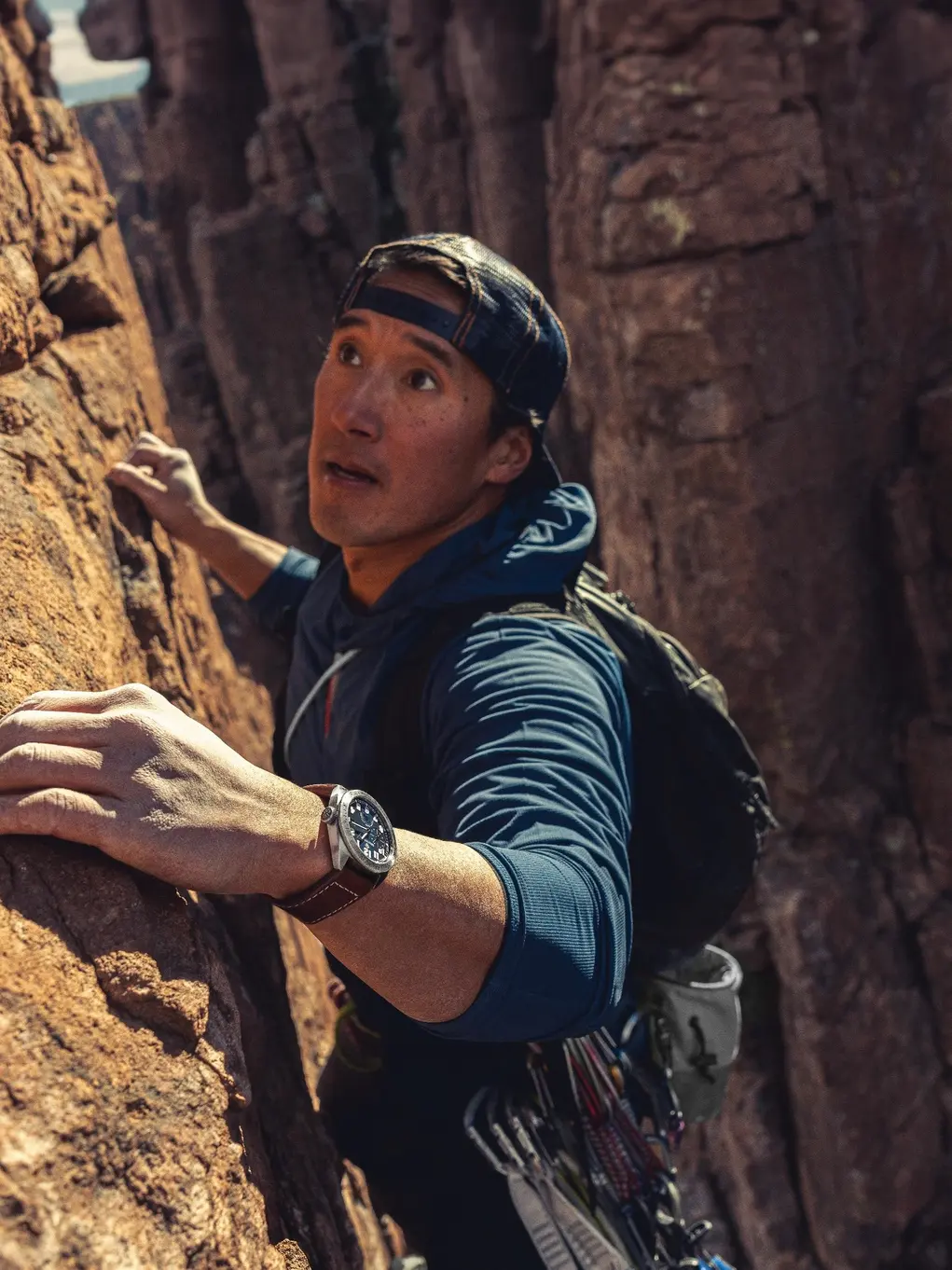 Jimmy Chin climbing