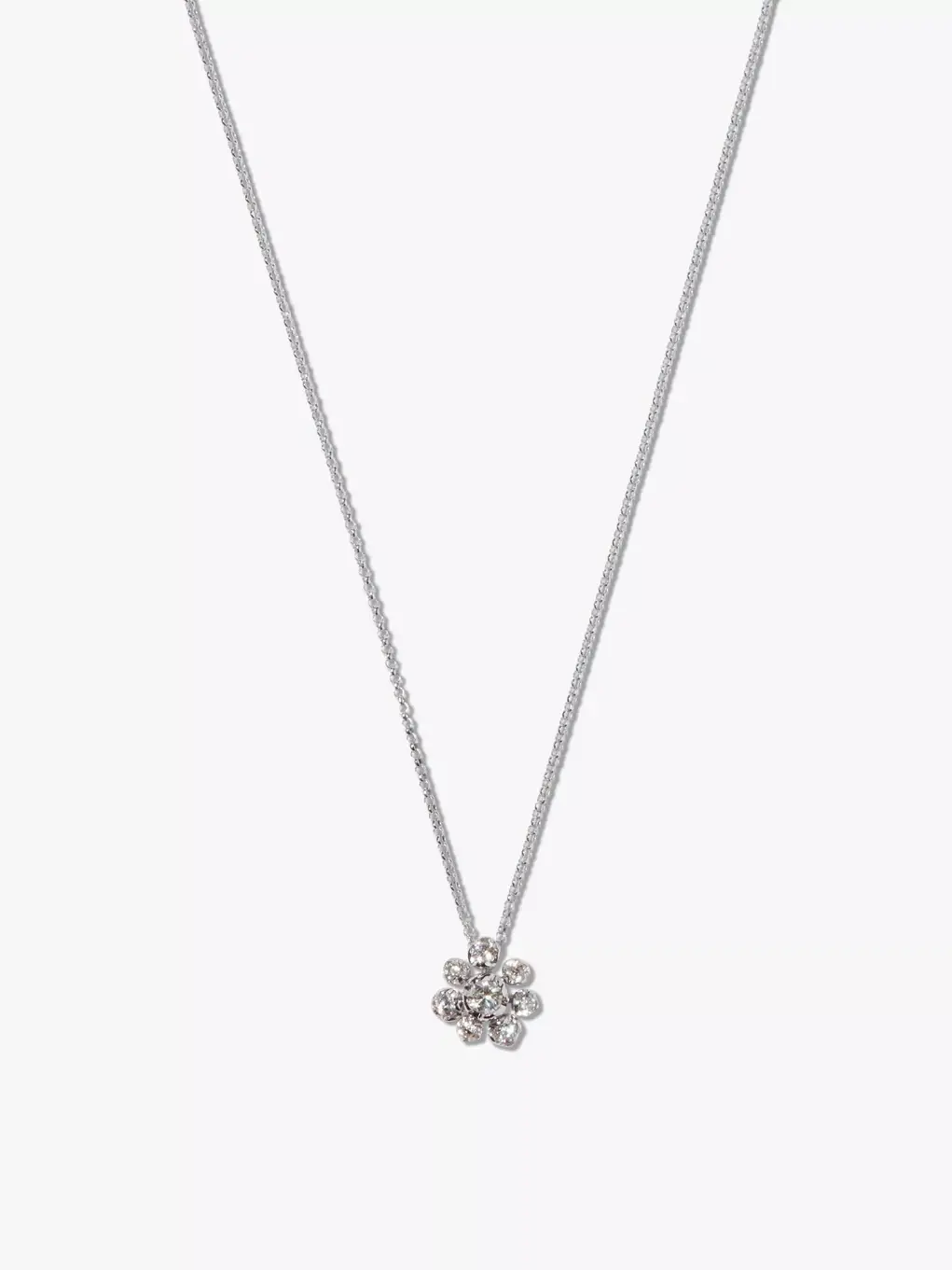 White Gold and Diamond Daisy Necklace