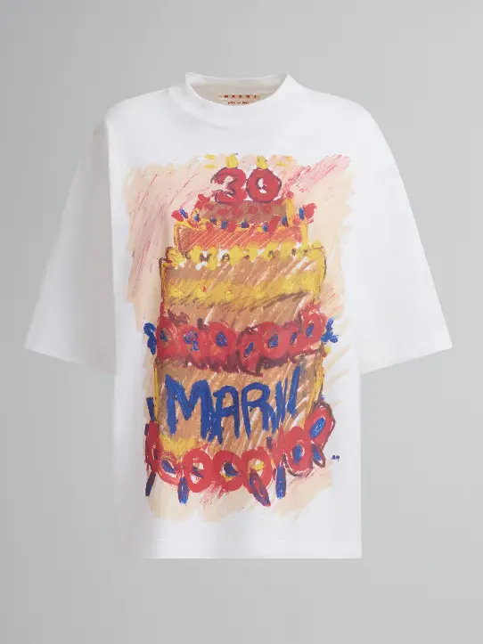 Cotton t-shirt by Marni, adorned with the logo celebrating the brand's 30th anniversary.