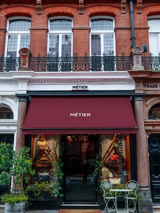 Monogrammed leather luxury at Métier