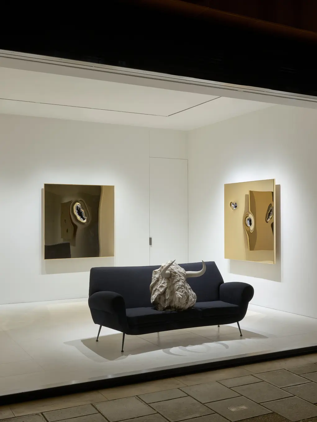 Exterior view of the Bones exhibition at the Gagosian