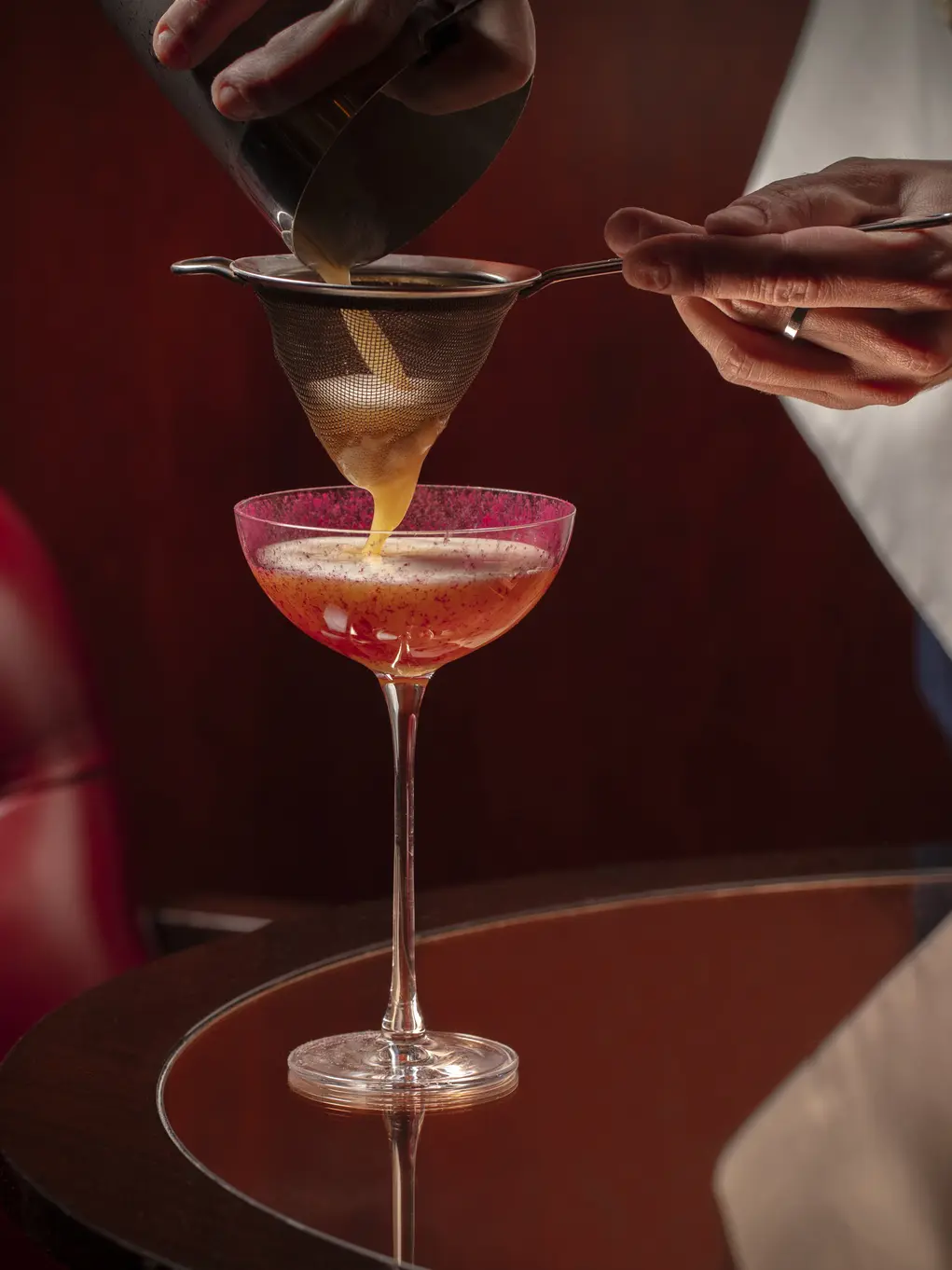 A cocktail being made