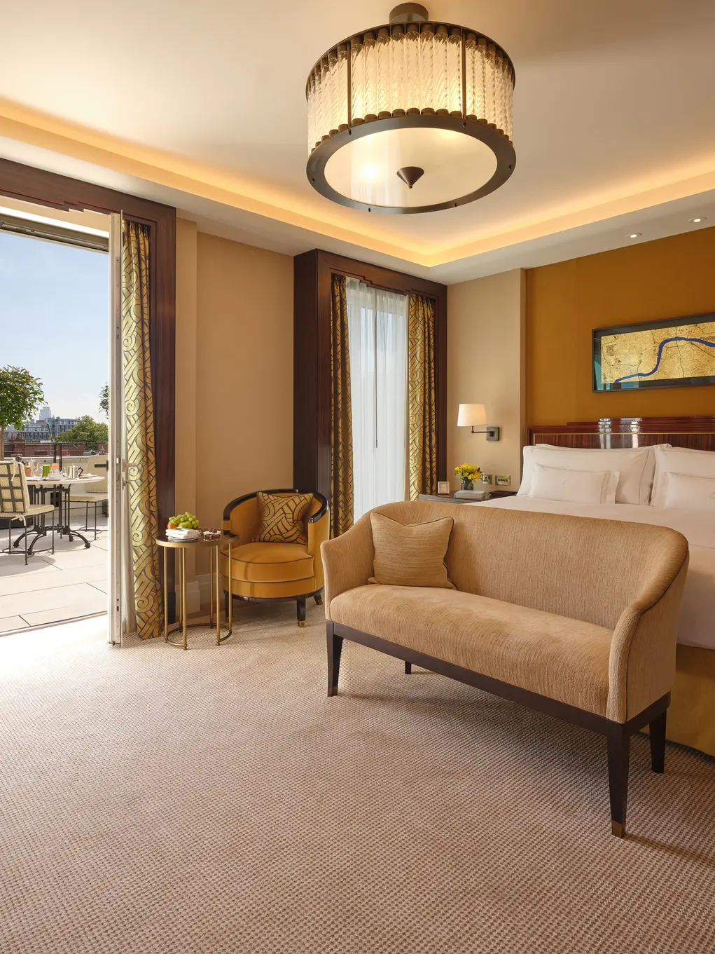 The inside of a premier junior suite with a terrace