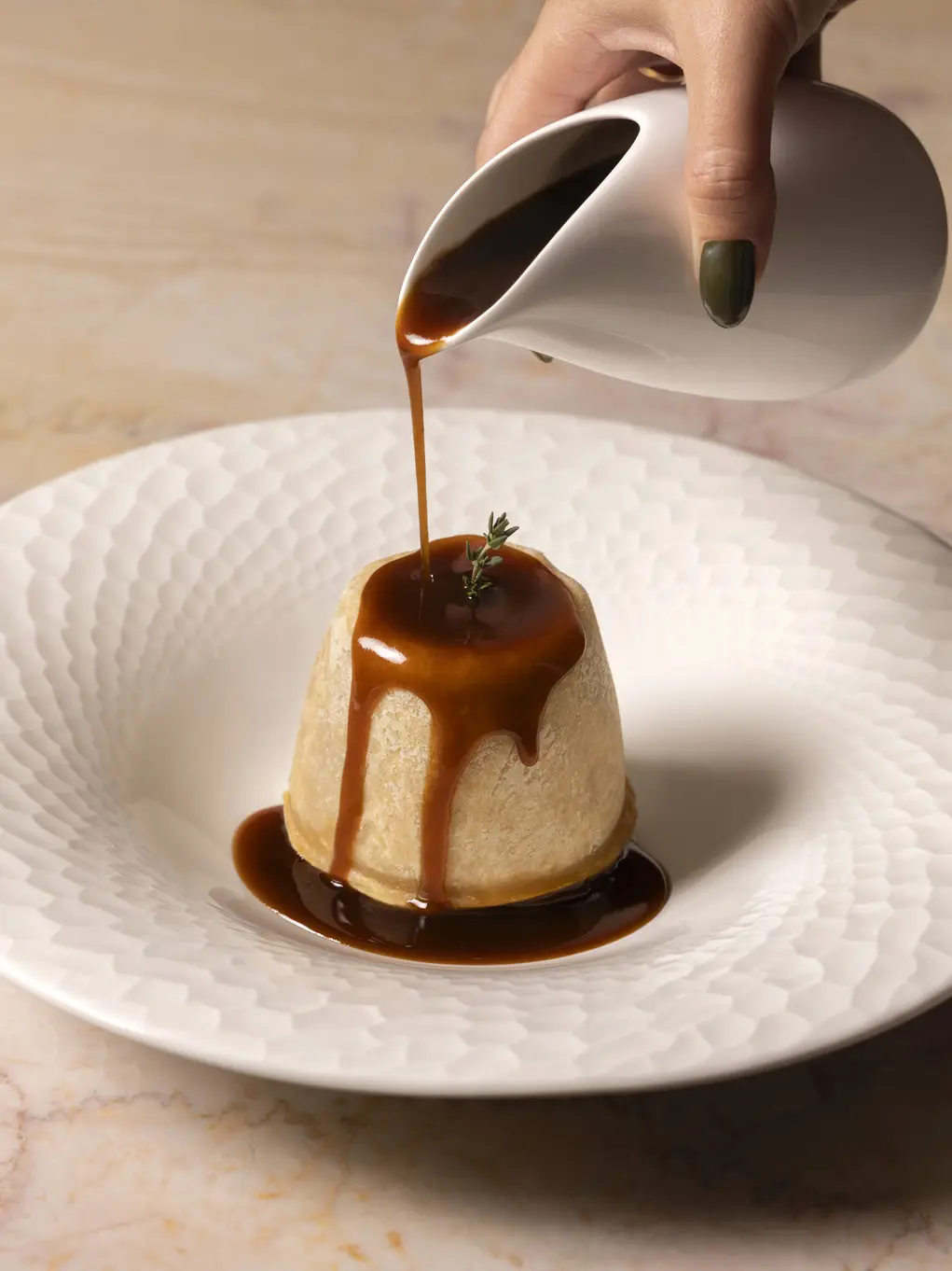Steamed lamb suet pudding