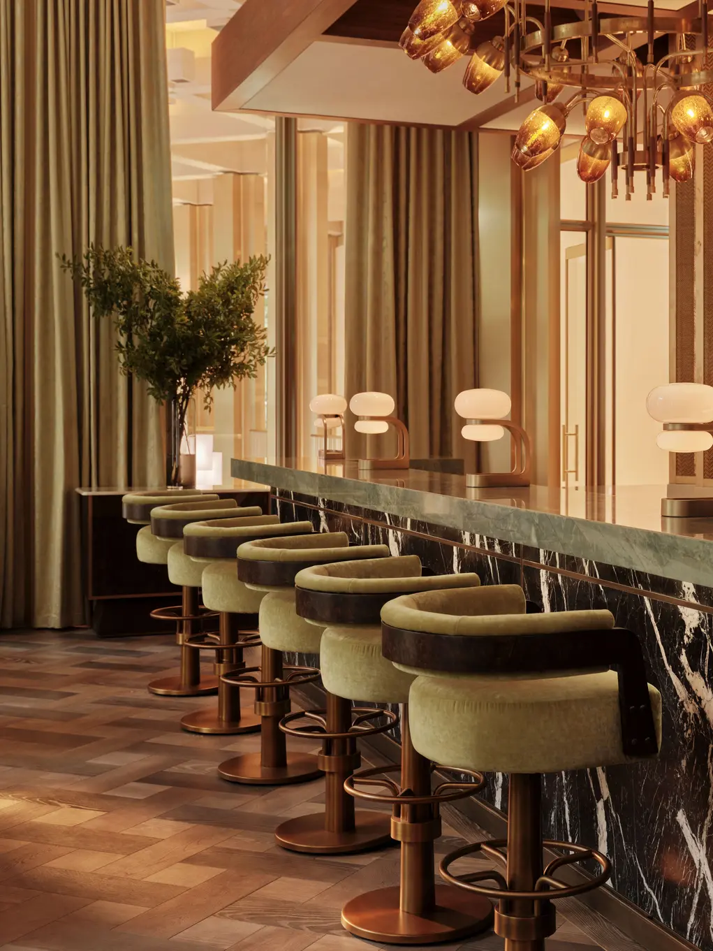 Bar with bar stools 