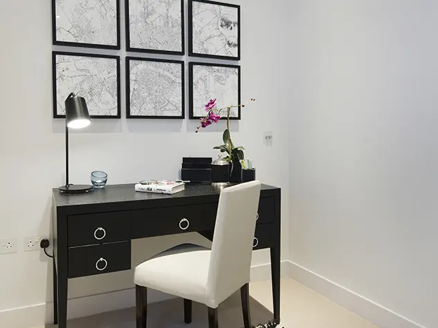 A desk and chair