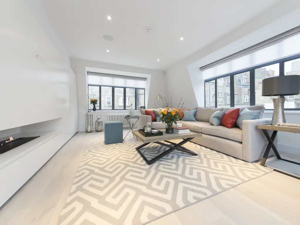A large living room with a corner sofa