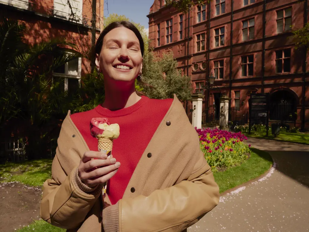 A woman with an ice cream