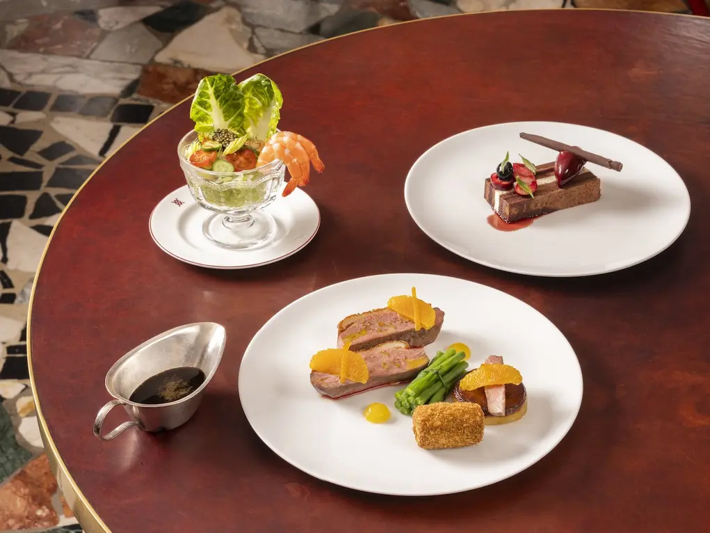 Table laid with food 